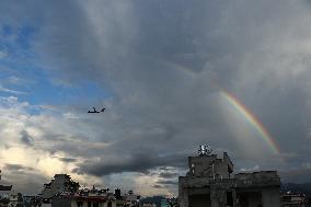 Rainbow And Aircraft