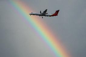 Rainbow And Aircraft