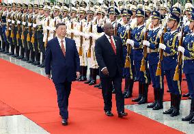 Xi Jinping And Cyril Ramaphosa Sign Documents - Beijing