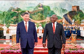 Xi Jinping And Cyril Ramaphosa Sign Documents - Beijing