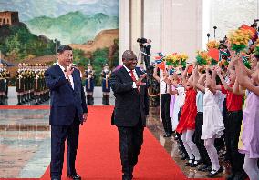 Xi Jinping And Cyril Ramaphosa Sign Documents - Beijing