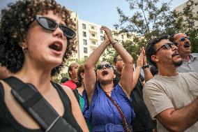 Protest Over Announcement By High Authority For Elections To Exclude Presidential Candidates In Tunis