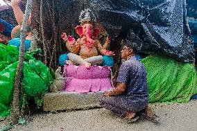 Preparation Of Ganesh Chaturthi Festival In India.