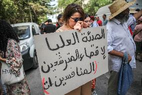 Protest Over Announcement By High Authority For Elections To Exclude Presidential Candidates In Tunis