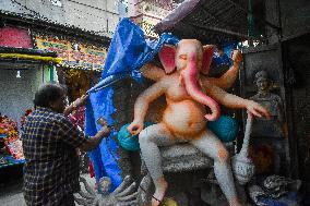 Preparation Of Ganesh Chaturthi Festival In India.