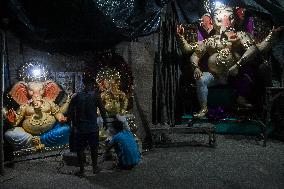 Preparation Of Ganesh Chaturthi Festival In India.