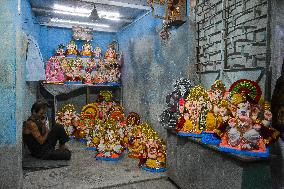 Preparation Of Ganesh Chaturthi Festival In India.