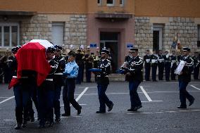 Tribute Ceremony For Gendarme Killed During A Road Check - Nice