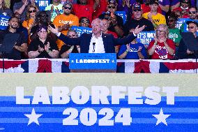 Vice Presidential Candidate Tim Walz Delivers Remarks At Laborfest In Milwaukee