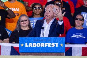 Vice Presidential Candidate Tim Walz Delivers Remarks At Laborfest In Milwaukee