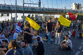 Protestors Block Roads - Jerusalem