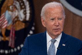 President Joe Biden makes remarks at the kickoff event of the Investing in America content series