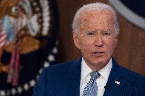 President Joe Biden makes remarks at the kickoff event of the Investing in America content series