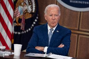 President Joe Biden makes remarks at the kickoff event of the Investing in America content series