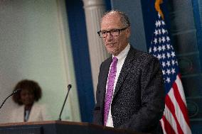 Director of the Office of Intergovernmental Affairs Tom Perez participates in the daily briefing