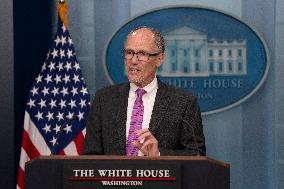 Director of the Office of Intergovernmental Affairs Tom Perez participates in the daily briefing