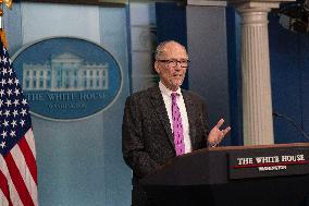 Director of the Office of Intergovernmental Affairs Tom Perez participates in the daily briefing