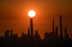 US Open - The Sun Sets Behind The Manhattan Skyline