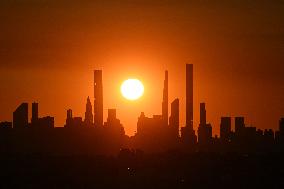 US Open - The Sun Sets Behind The Manhattan Skyline