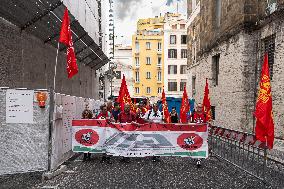 Italian Bus Industry Workers Protest In Rome