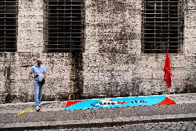 Italian Bus Industry Workers Protest In Rome