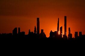 US Open - The Sun Sets Behind The Manhattan Skyline