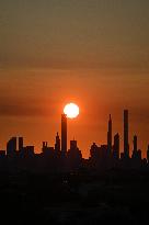 US Open - The Sun Sets Behind The Manhattan Skyline