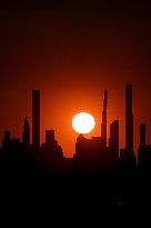 US Open - The Sun Sets Behind The Manhattan Skyline