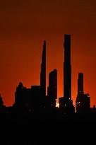 US Open - The Sun Sets Behind The Manhattan Skyline