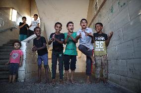 Children Play In Nuseirat Refugee Camp - Gaza