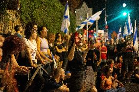 Anti-Government Protest Outside Netanyahu’s Home - Jerusalem