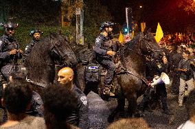 Anti-Government Protest Outside Netanyahu’s Home - Jerusalem