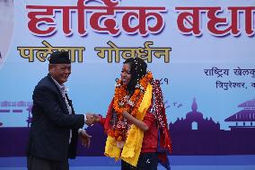 Nepal's Record Setting Paralympics Medalist Palesha Goverdhan Receives Heroic Welcome Back Home