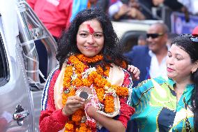 Nepal's Record Setting Paralympics Medalist Palesha Goverdhan Receives Heroic Welcome Back Home