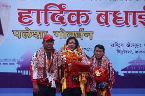 Nepal's Record Setting Paralympics Medalist Palesha Goverdhan Receives Heroic Welcome Back Home