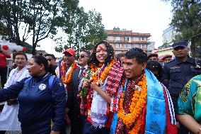 Nepal's Record Setting Paralympics Medalist Palesha Goverdhan Receives Heroic Welcome Back Home