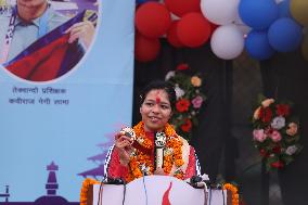 Nepal's Record Setting Paralympics Medalist Palesha Goverdhan Receives Heroic Welcome Back Home