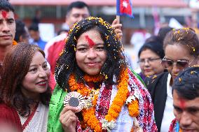 Nepal's Record Setting Paralympics Medalist Palesha Goverdhan Receives Heroic Welcome Back Home