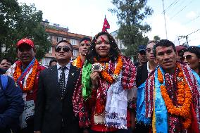 Nepali Paralympics Medal Winner Gets Rousing Welcome Back Home