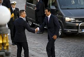 Emir of Qatar, Sheikh Tamim bin Hamad al-Thani during official state visit to Finland