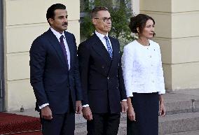 Emir of Qatar, Sheikh Tamim bin Hamad al-Thani during official state visit to Finland