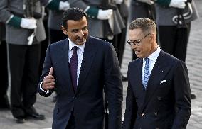 Emir of Qatar, Sheikh Tamim bin Hamad al-Thani during official state visit to Finland