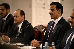 Emir of Qatar, Sheikh Tamim bin Hamad al-Thani during official state visit to Finland