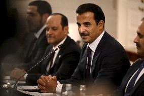 Emir of Qatar, Sheikh Tamim bin Hamad al-Thani during official state visit to Finland