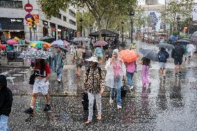 September Starts Rainy In Barcelona.