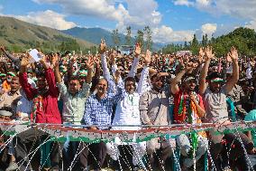 Leader Of The Opposition In Lok Sabha Rahul Gandhi Attends Election Rally In Dooru Anantnag