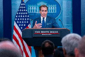 White House National Security Communications Advisor John Kirby and White House Press Secretary Karine Jean-Pierre hold daily pr