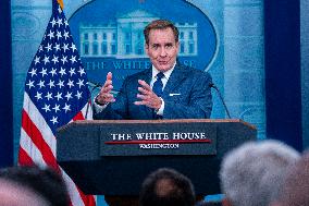 White House National Security Communications Advisor John Kirby and White House Press Secretary Karine Jean-Pierre hold daily pr