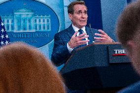 White House National Security Communications Advisor John Kirby and White House Press Secretary Karine Jean-Pierre hold daily pr