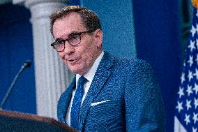 White House National Security Communications Advisor John Kirby and White House Press Secretary Karine Jean-Pierre hold daily pr